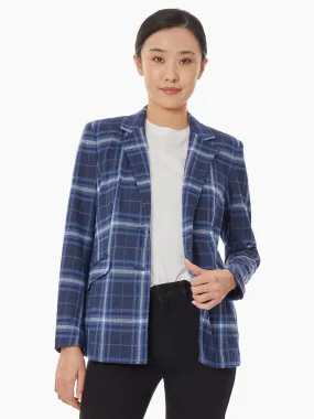 Plaid Two-Button Blazer