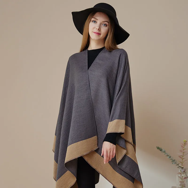 Plain-colored Double-sided Cape Autumn Winter Simple Scarf