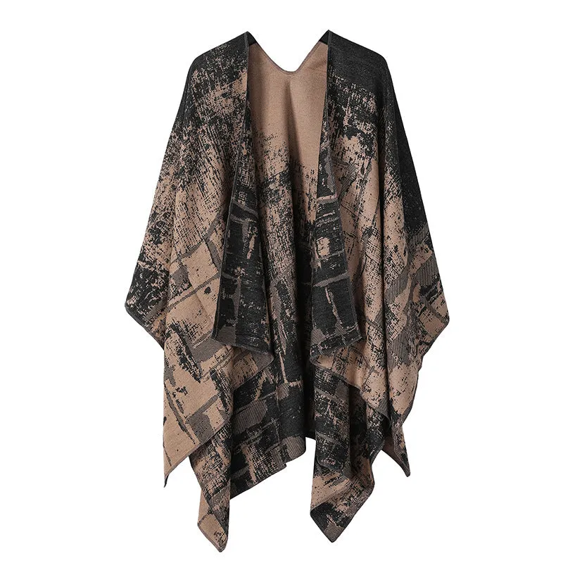 Plain-colored Double-sided Cape Autumn Winter Simple Scarf