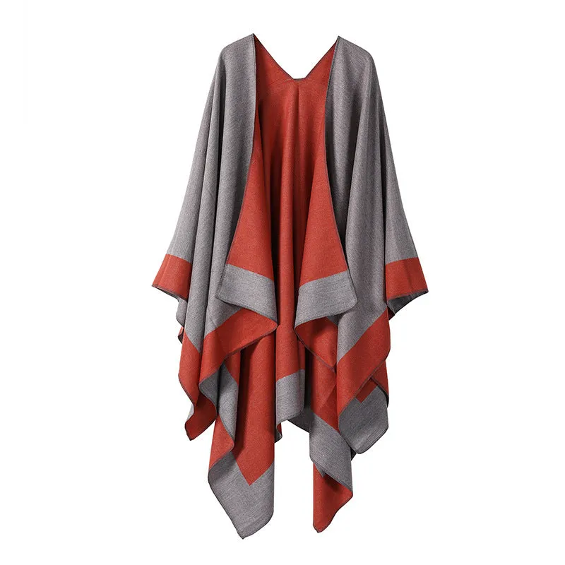 Plain-colored Double-sided Cape Autumn Winter Simple Scarf