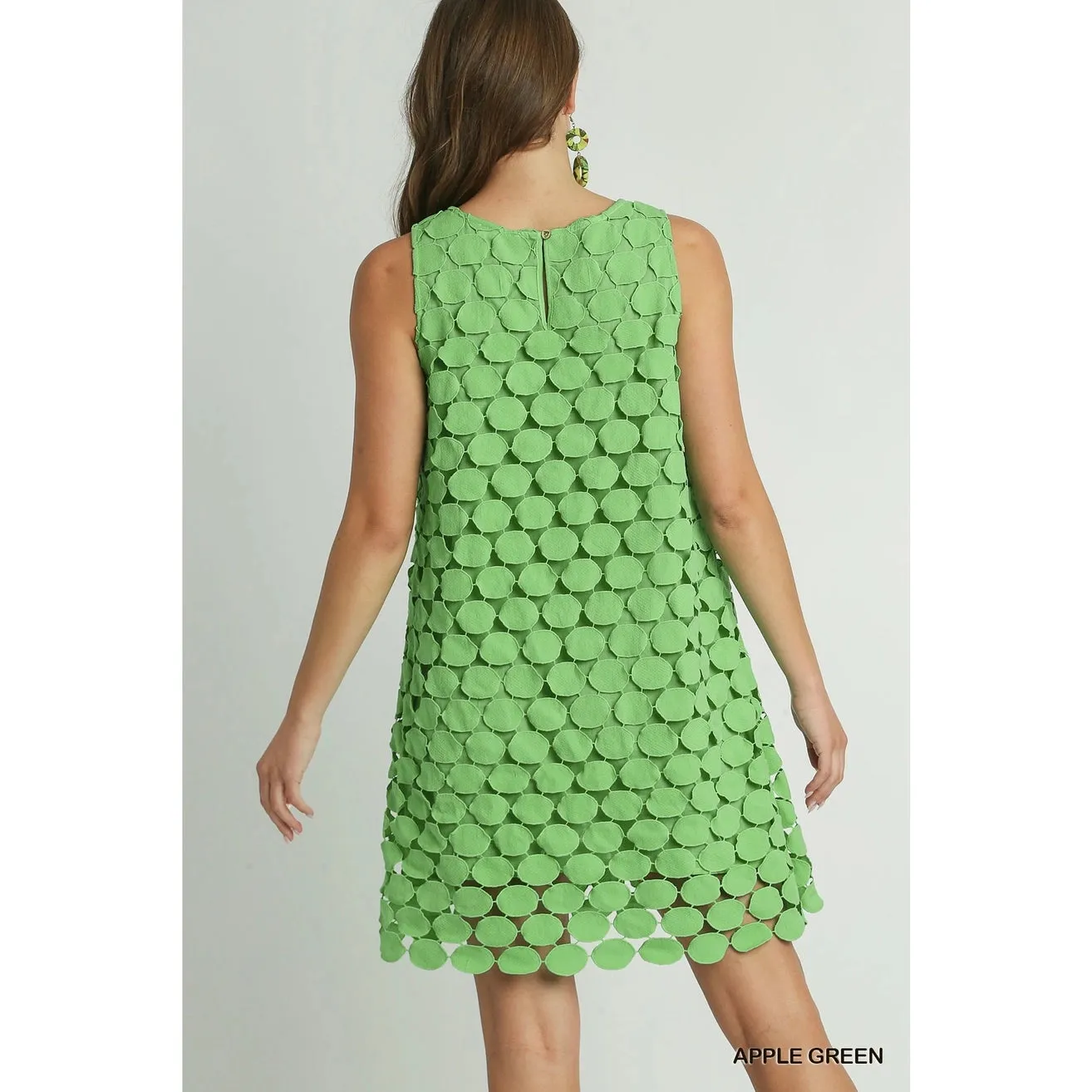 Polka Dot Lace Shift Sleeveless Dress