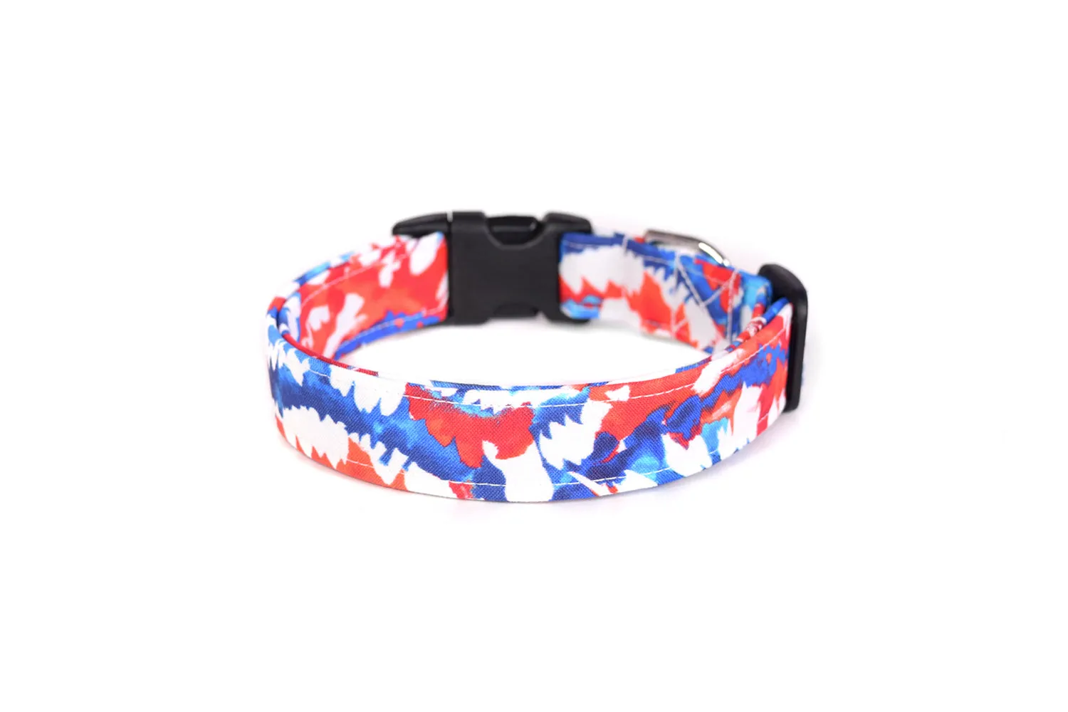 Red White & Blue Tie Dye Dog Collar