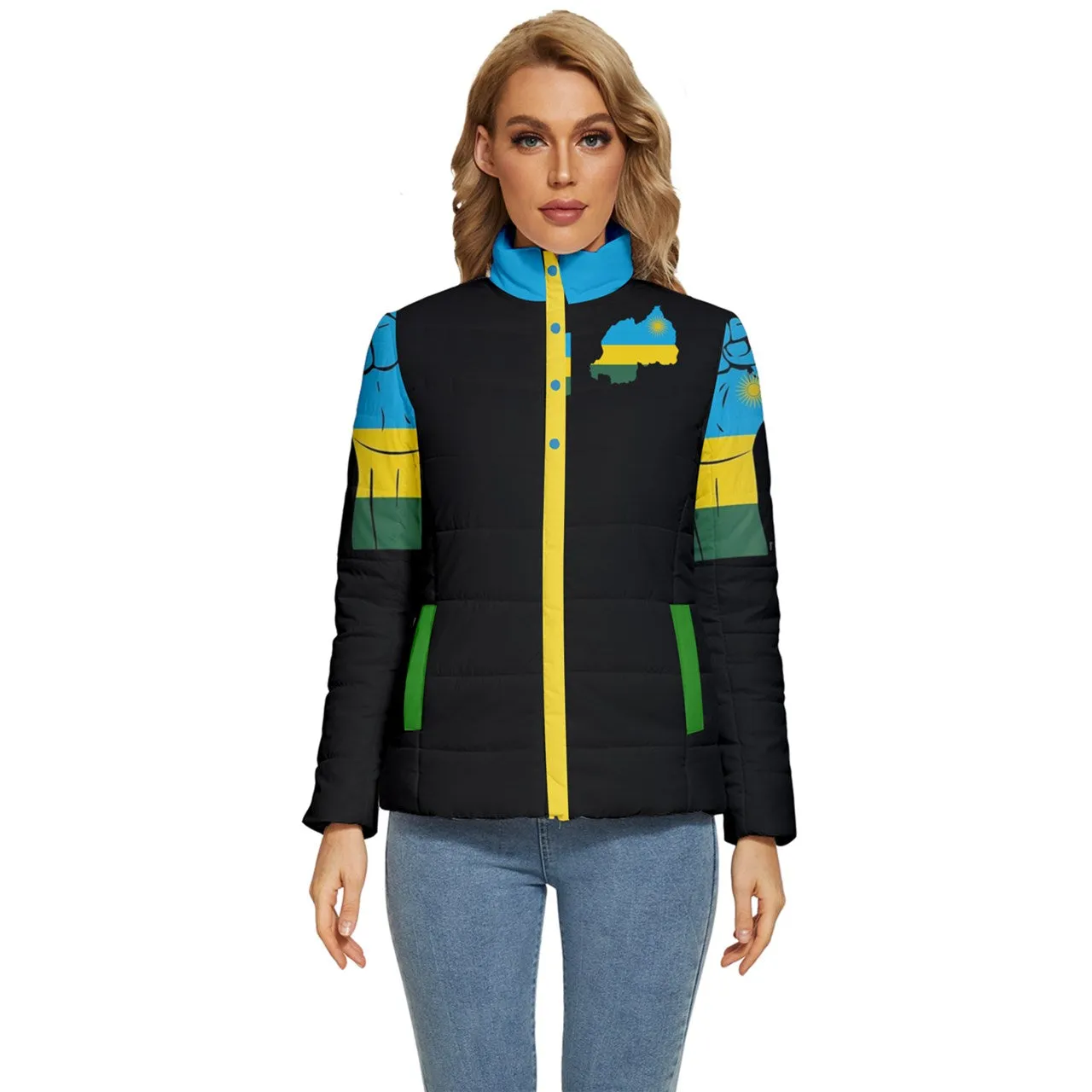 Rwanda Women's Puffer Bubble Jacket Coat