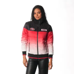 San Francisco 49ers Women's Ombre Puffer Jacket - Red