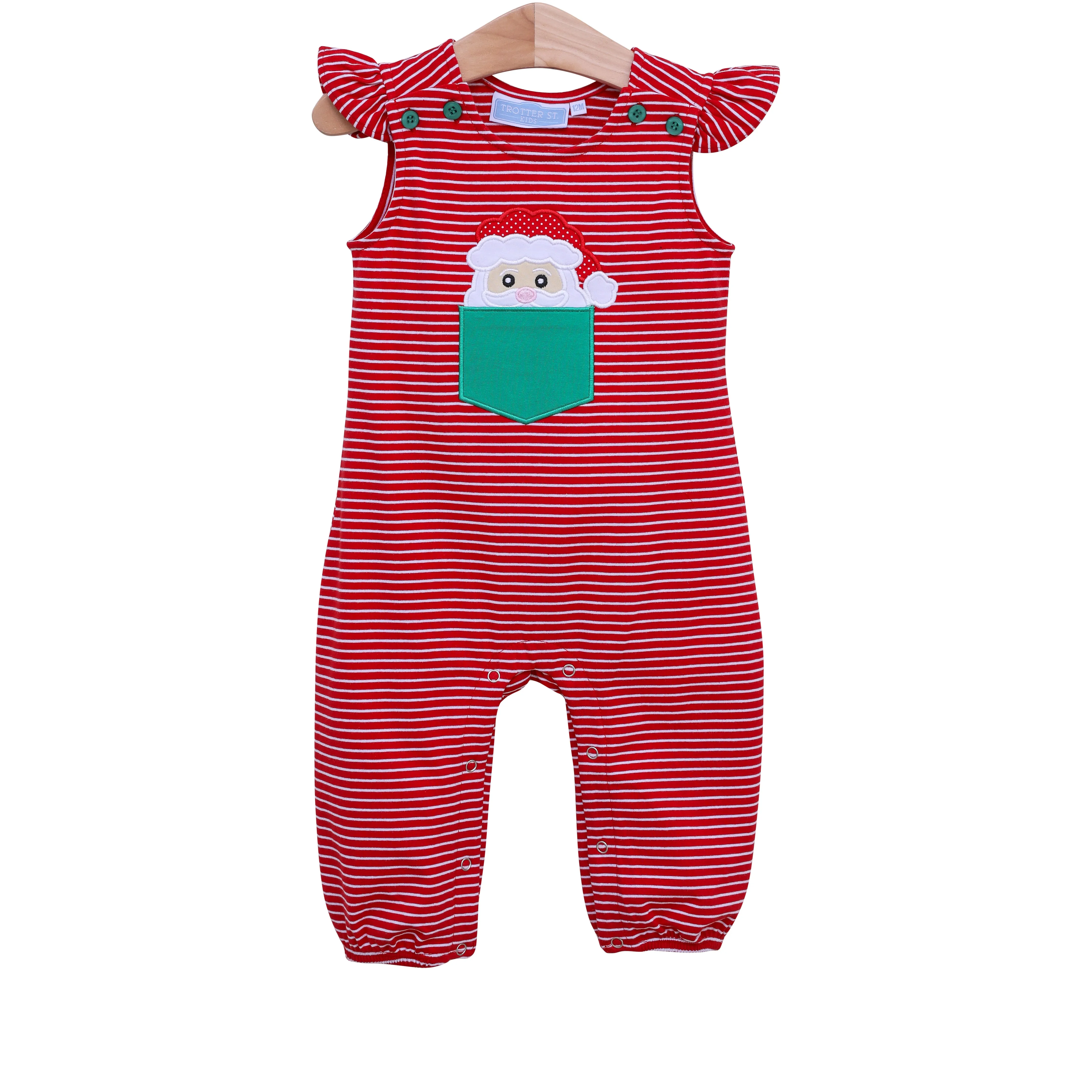 Santa Pocket Ruffle Romper