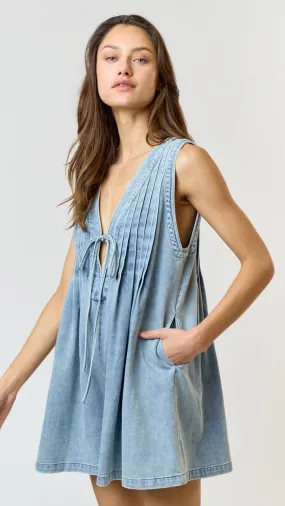 Scout Pleated Denim Romper