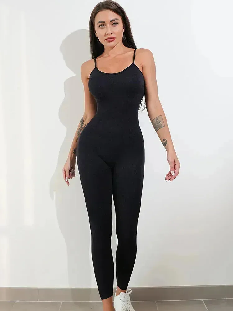 Spaghetti Strap One piece Unitard Bodysuit Jumpsuit