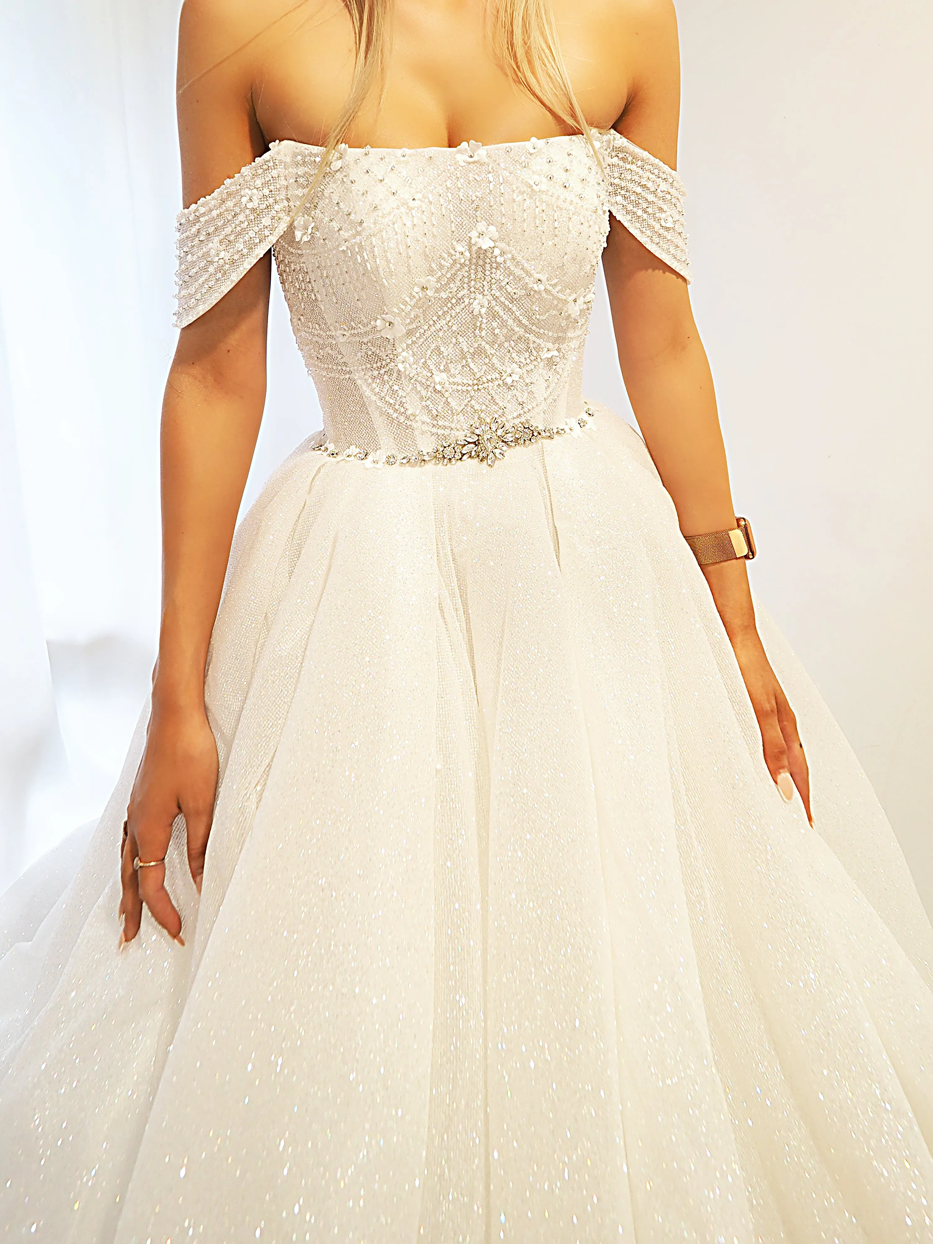 Sparkling off the shoulder princess dress