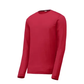 Sport-Tek Men's Deep Red Long Sleeve PosiCharge Competitor Cotton Touch Tee