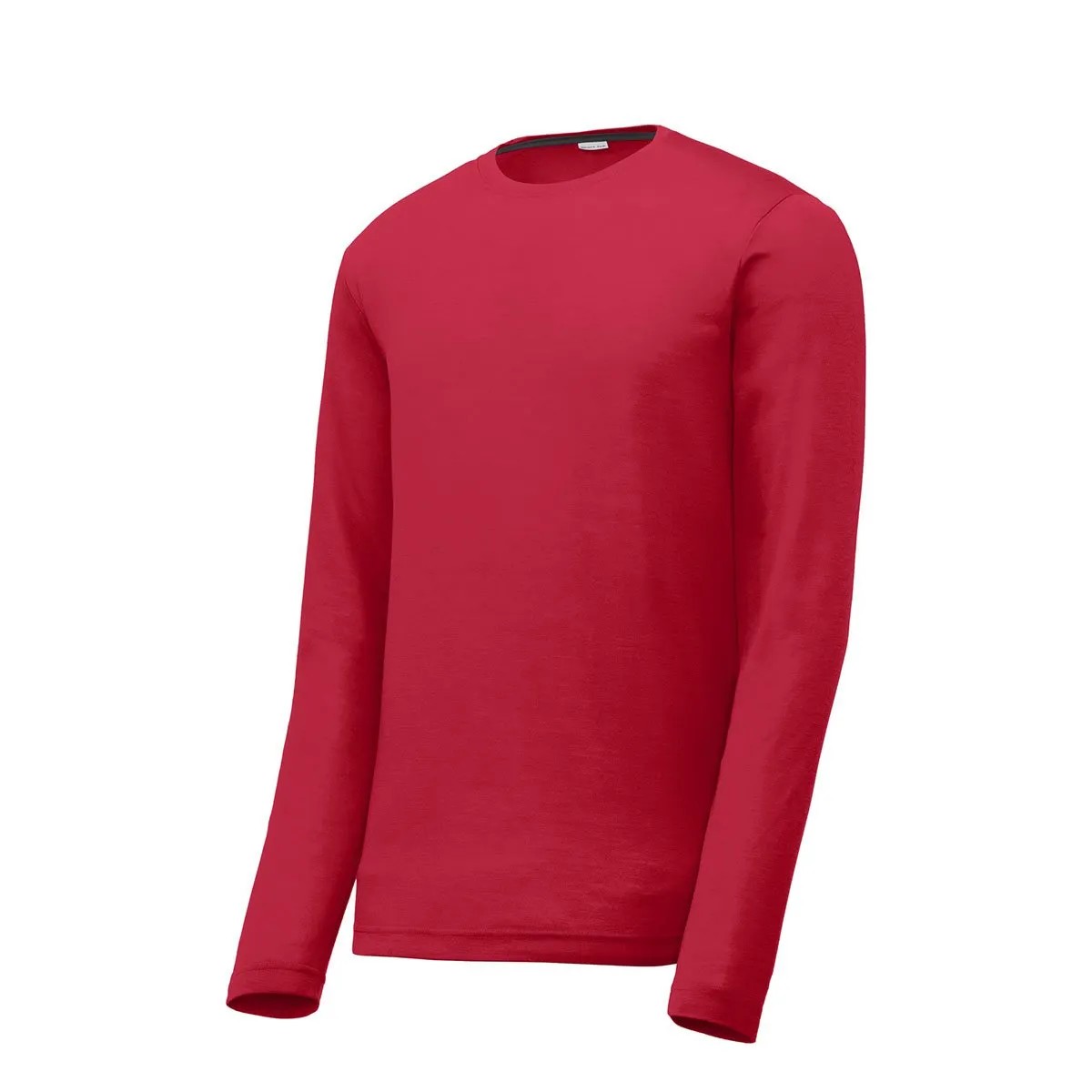 Sport-Tek Men's Deep Red Long Sleeve PosiCharge Competitor Cotton Touch Tee