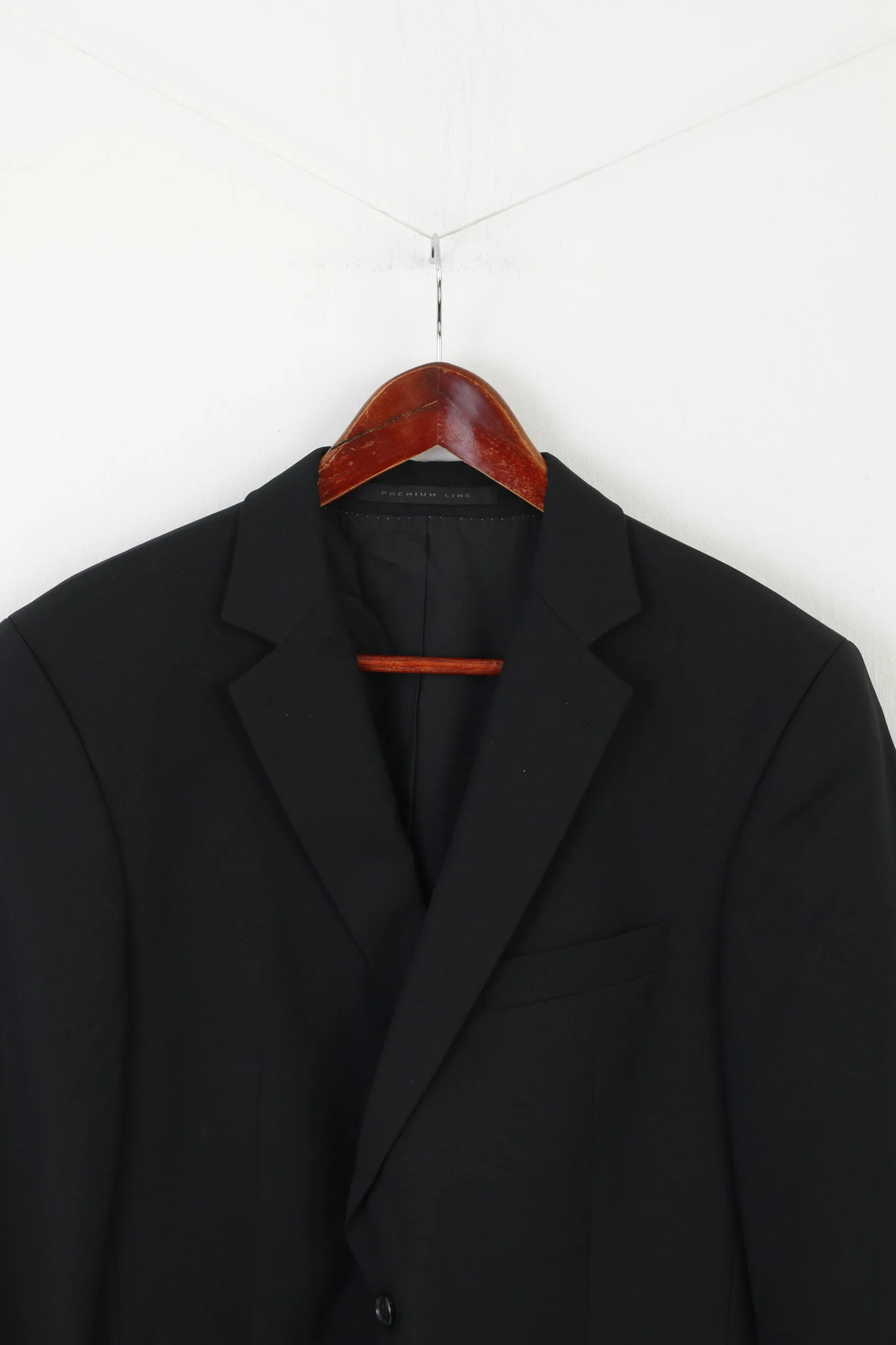 Strellson Men 98 40 Blazer Black Virgin Wool Single Breasted Premium Line Jacket