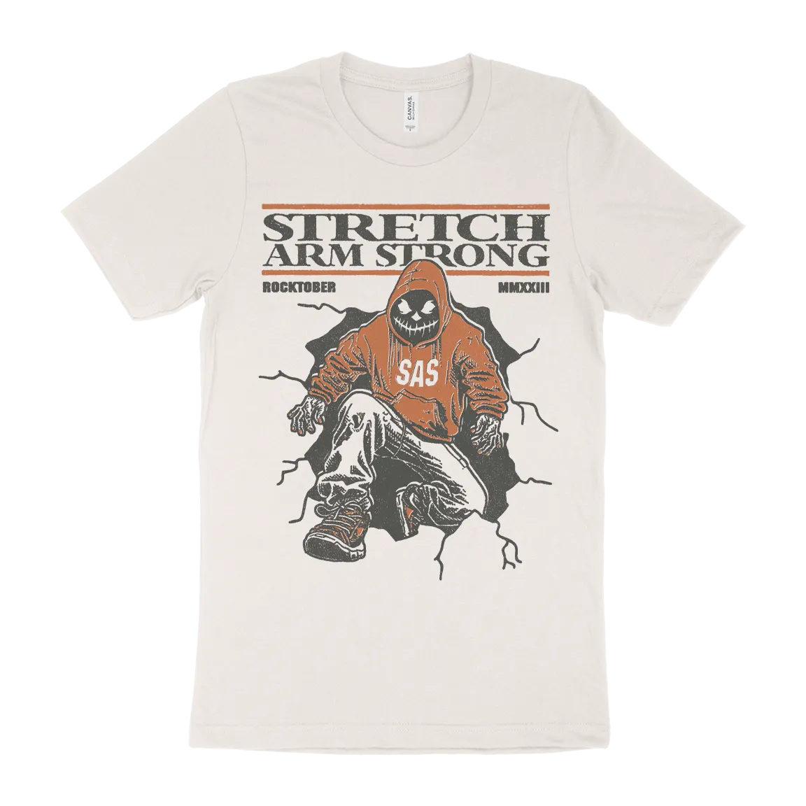 Stretch Arm Strong "Rocktober" Premium Vintage White T-Shirt