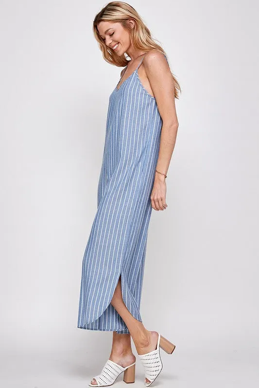 STRIPED WIDE LEG JUMPSUIT