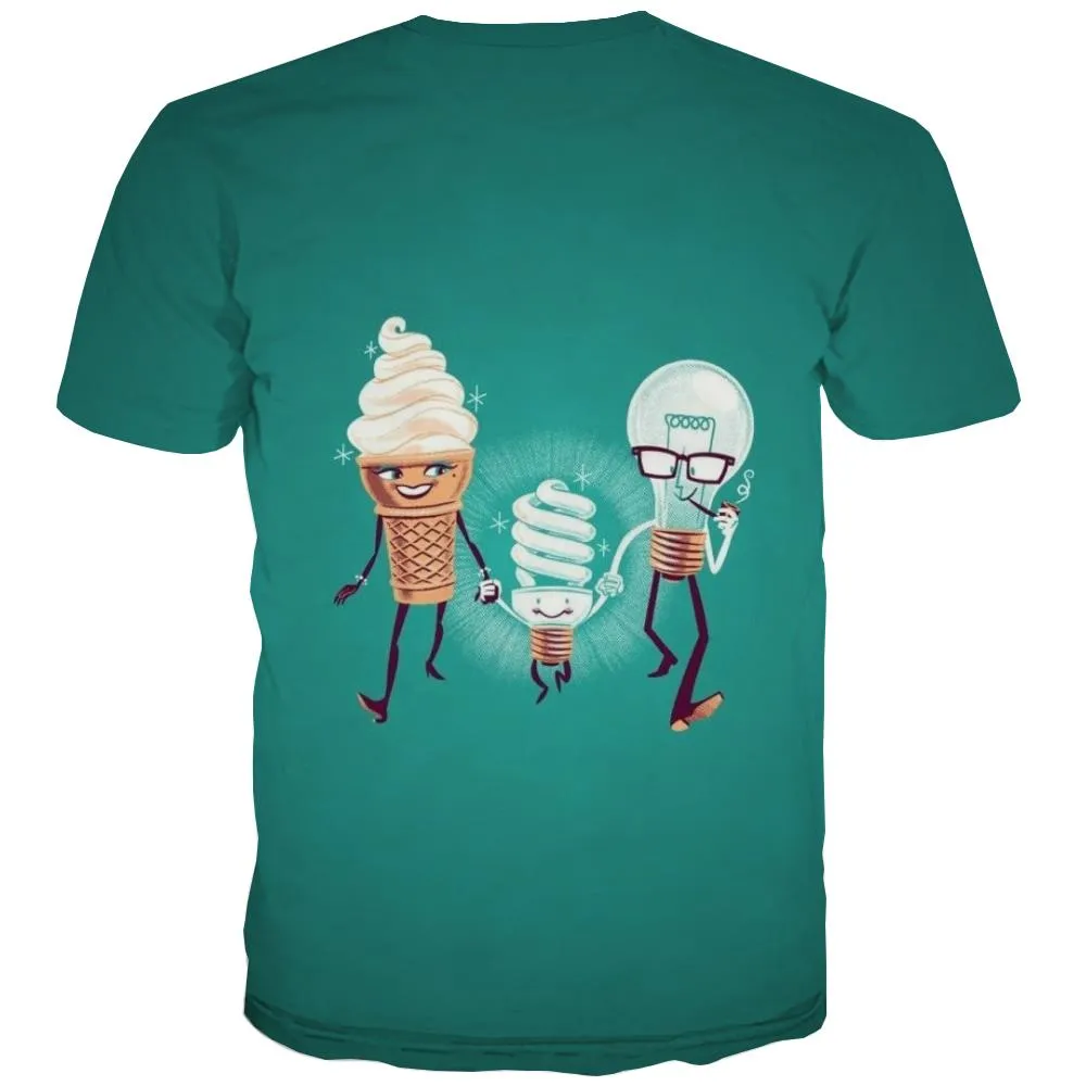 Sweet T-shirt Men Gourmet Tshirt Anime Icecream Tshirts Novelty Colourful T shirts Funny