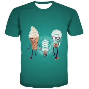 Sweet T-shirt Men Gourmet Tshirt Anime Icecream Tshirts Novelty Colourful T shirts Funny