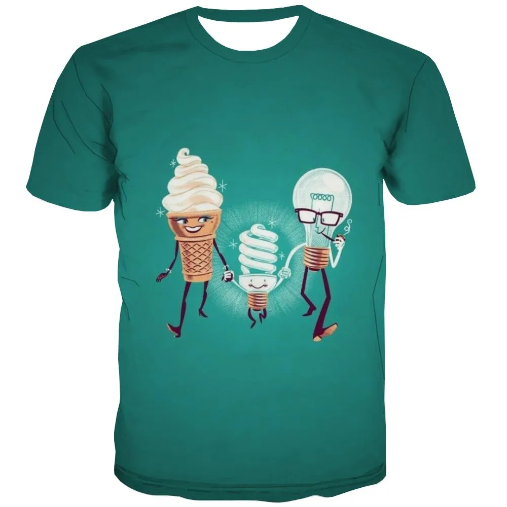 Sweet T-shirt Men Gourmet Tshirt Anime Icecream Tshirts Novelty Colourful T shirts Funny