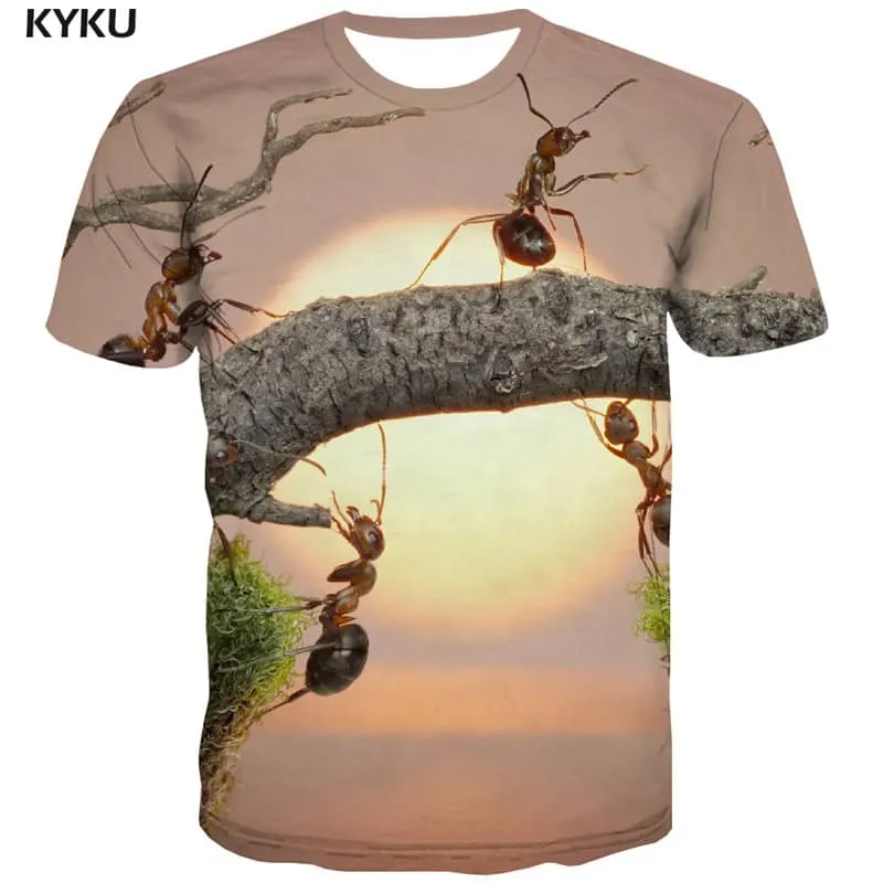 t shirt insect plant Casual Casual beautiful men art costume