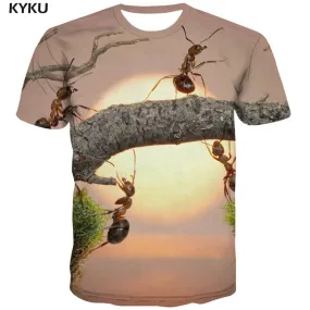 t shirt insect plant Casual Casual beautiful men art costume