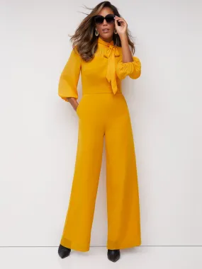 Tall Bow-Neck Wide-Leg Jumpsuit