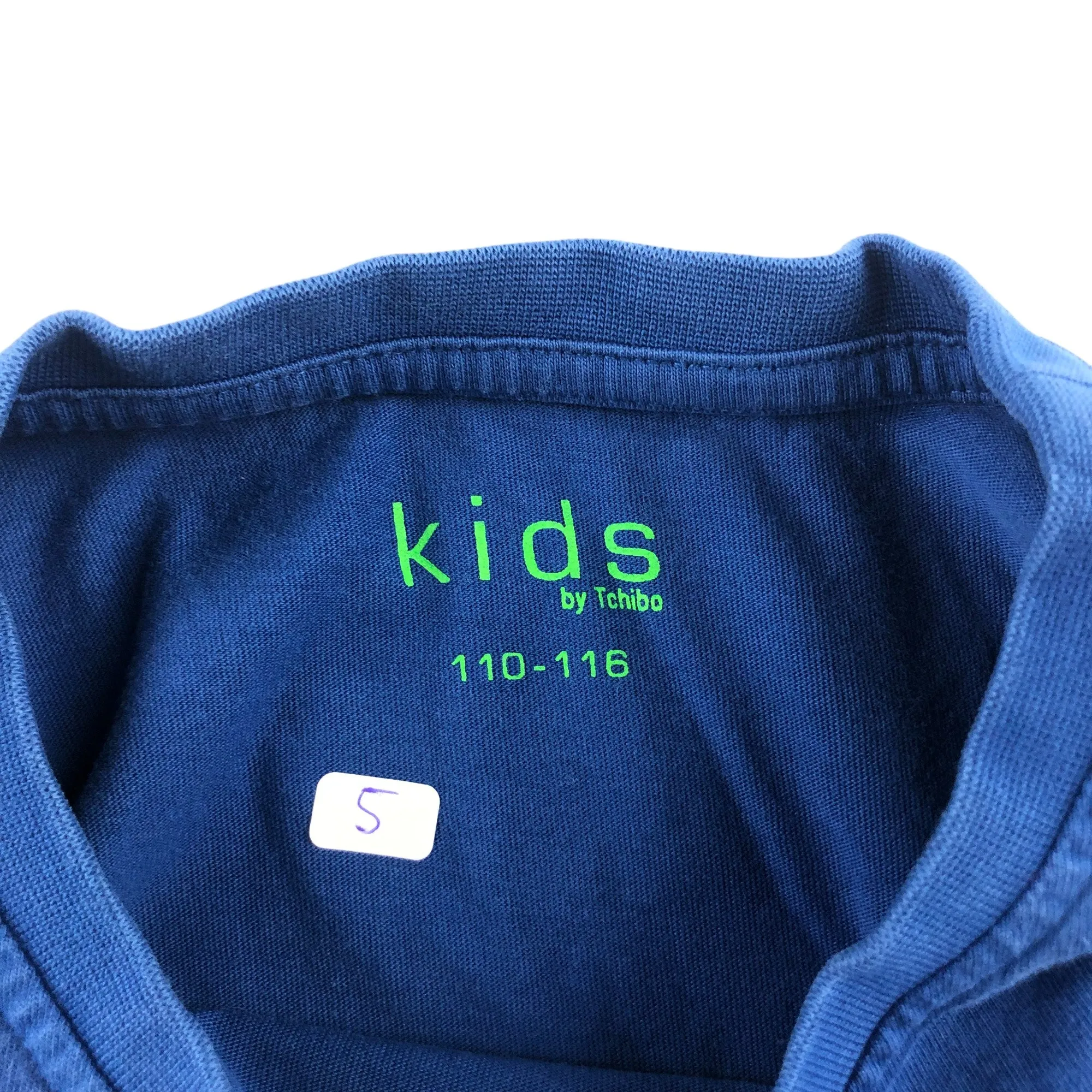 Tchibo t-shirt 5-6 years blue space rocket long sleeve cotton