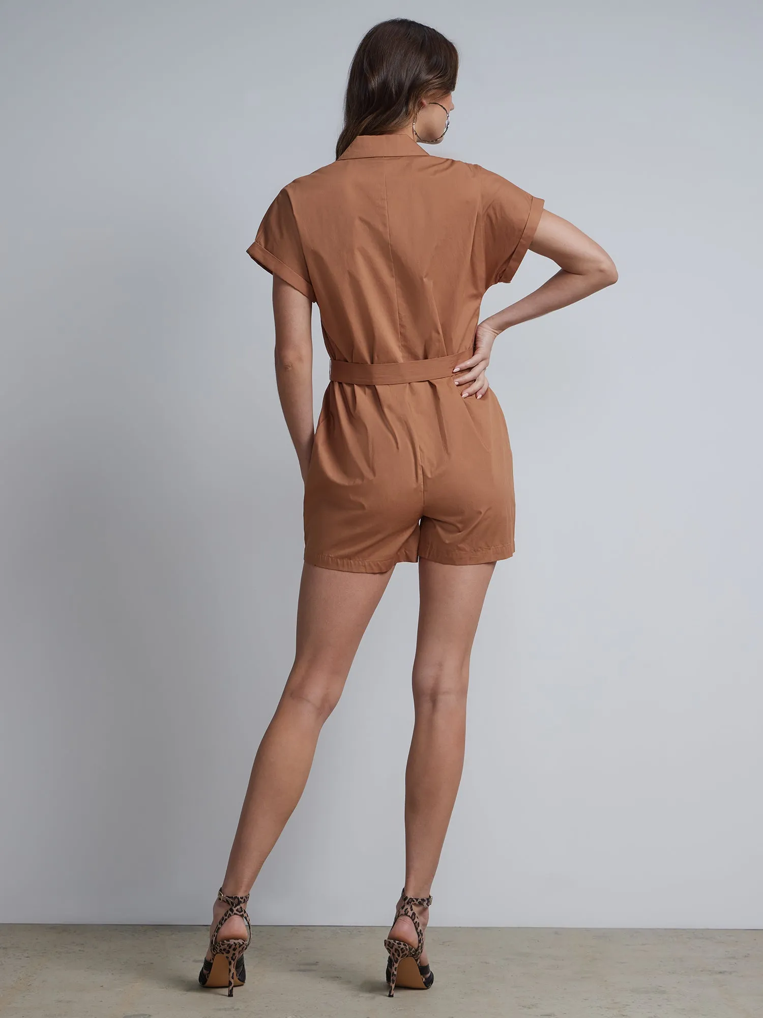 Tie-Waist Poplin Romper