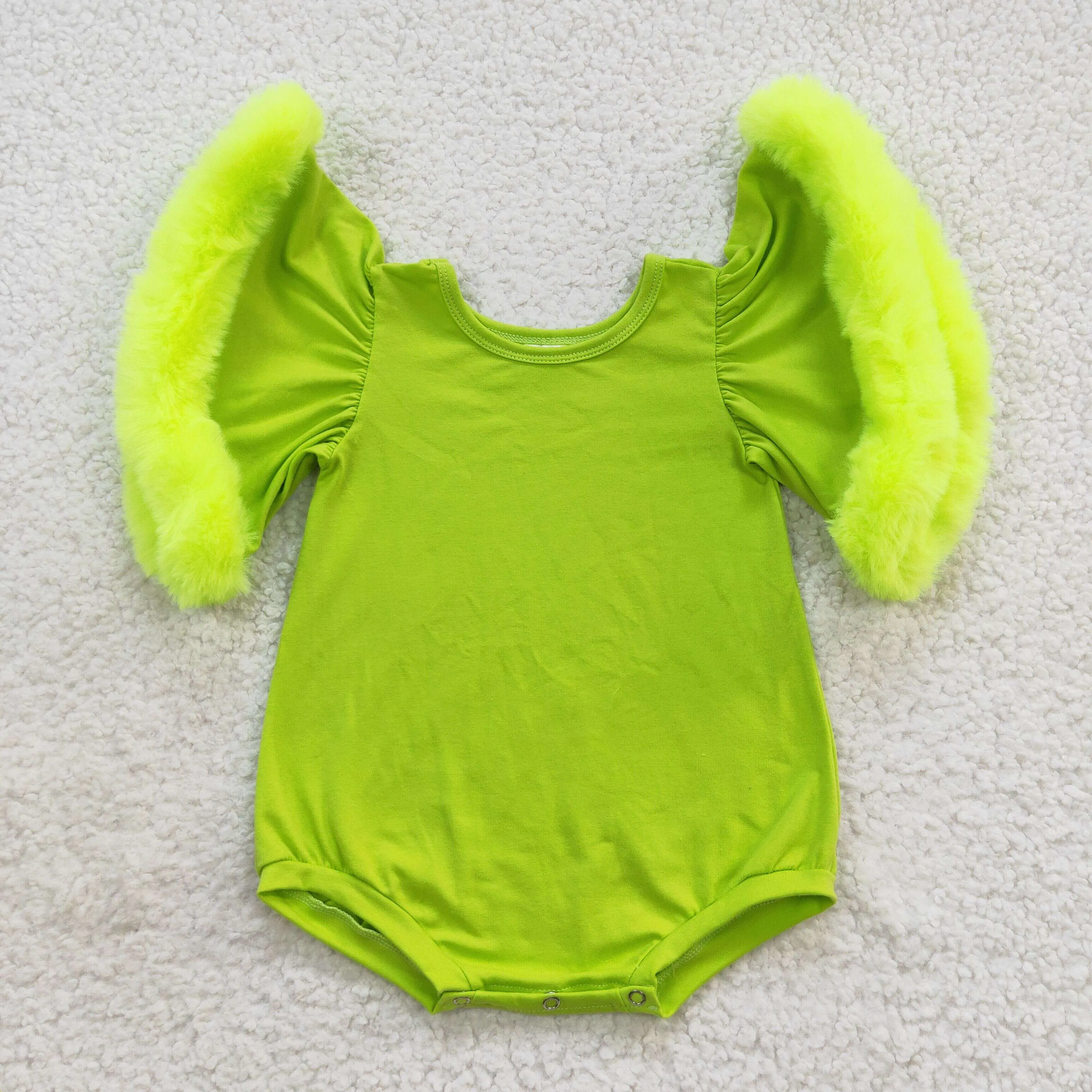 Toddler girl green flare christmas romper SR0413