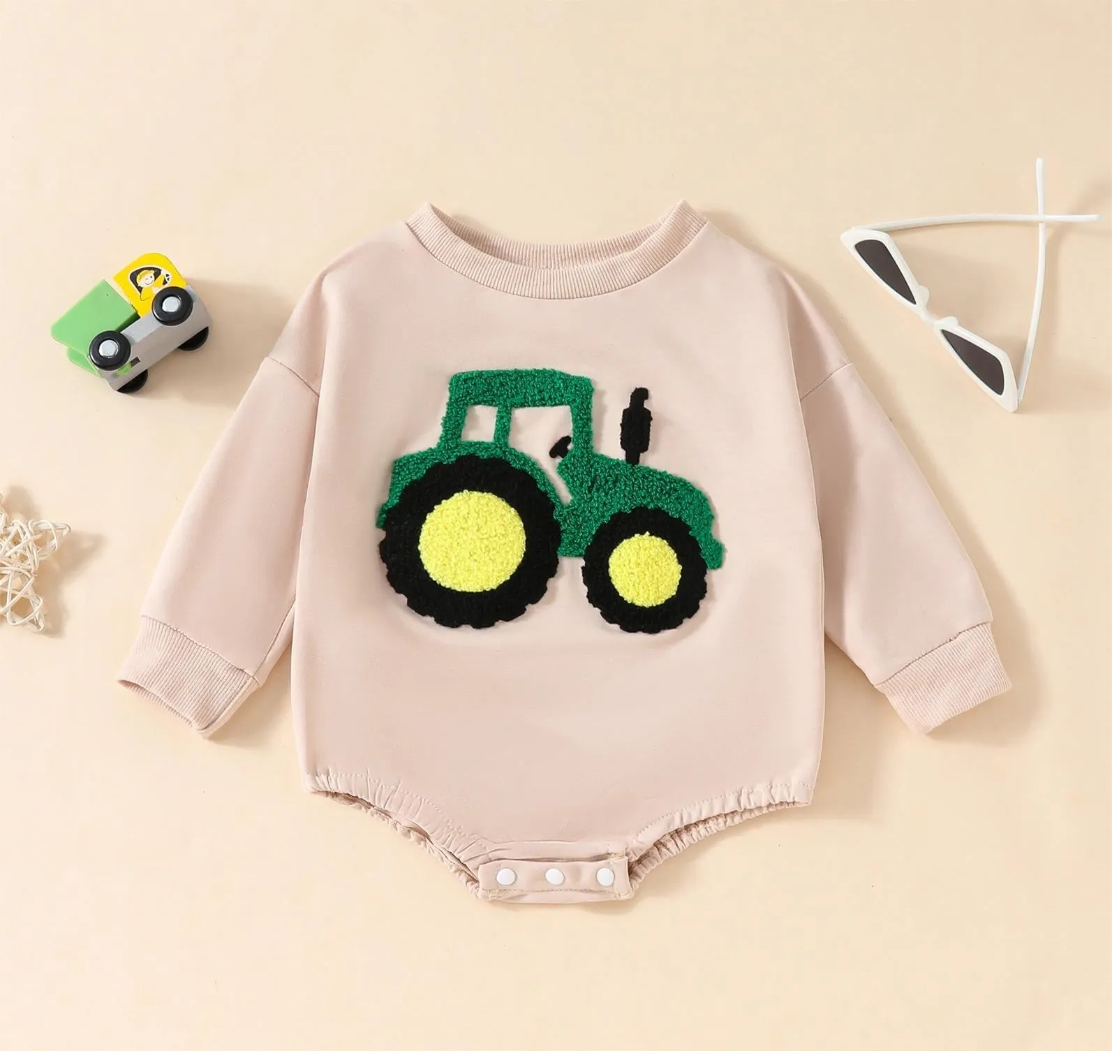 Tractor Bubble Romper Preorder