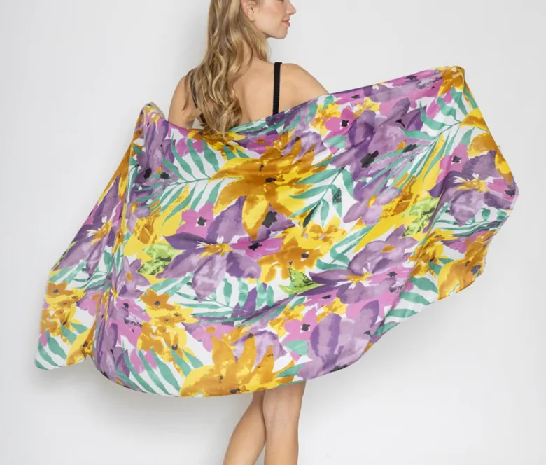 Tropical Floral Oversized Scarf