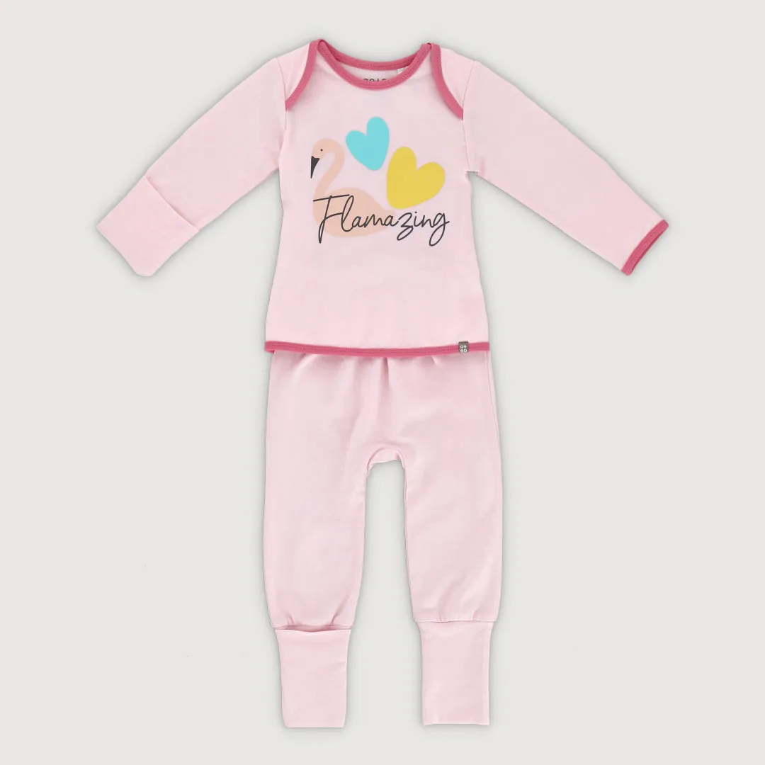 Tropical Land Baby Easywear Romper (Pink)