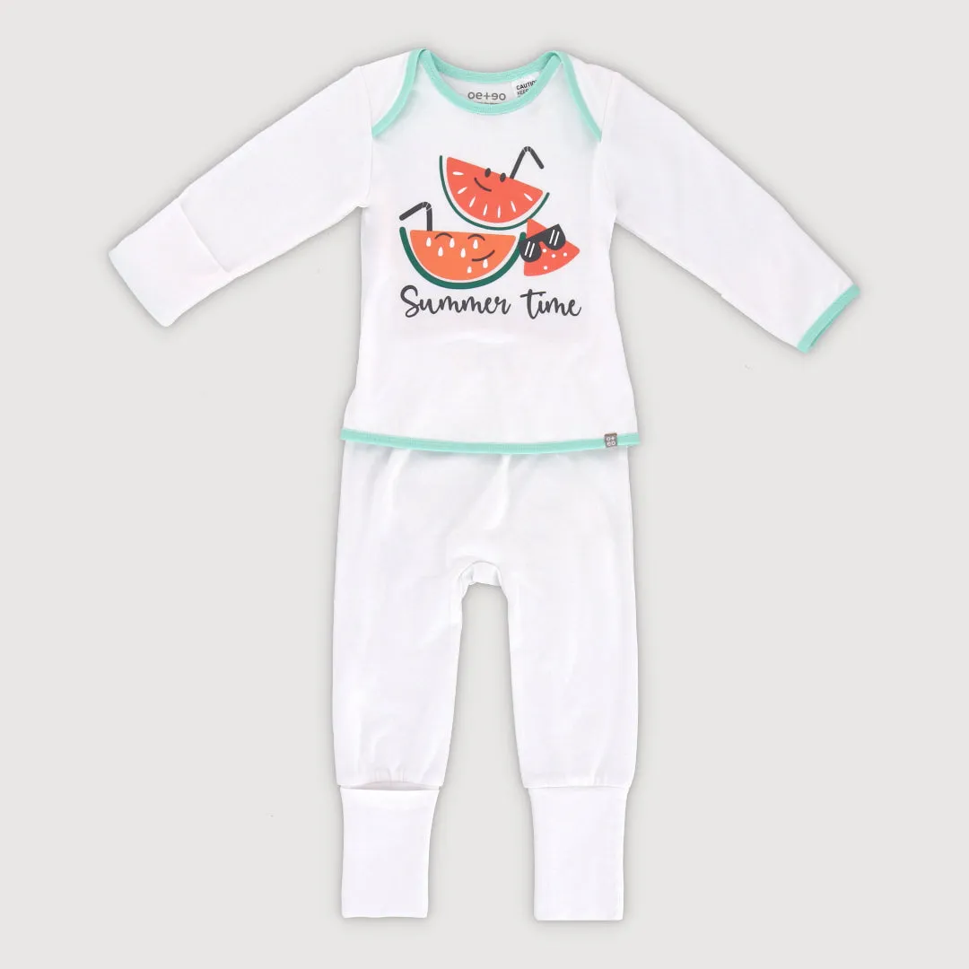 Tropical Land Baby Easywear Romper (White)