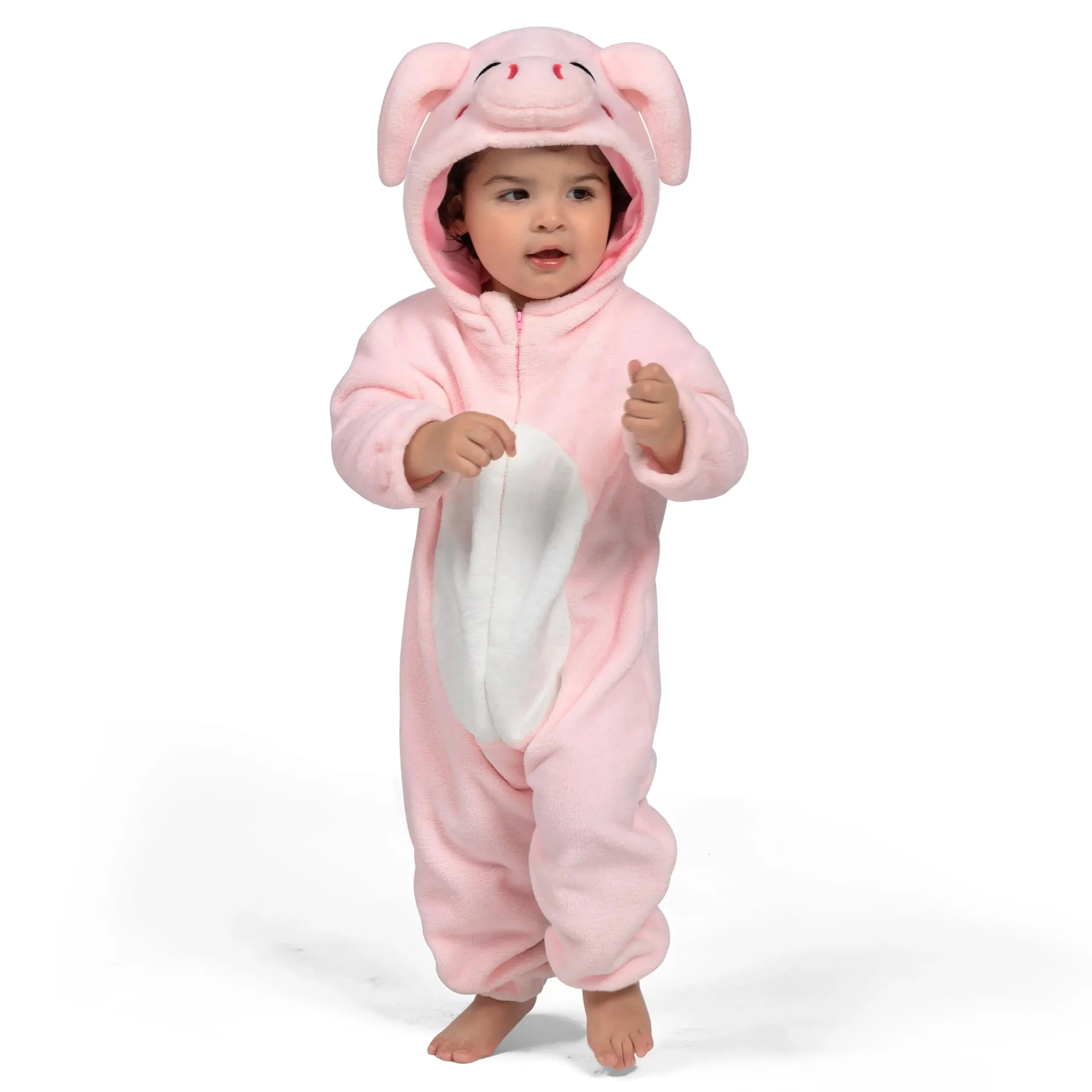 Unisex Baby Piggy Outfit Pink Animal Costume One-piece Pajama