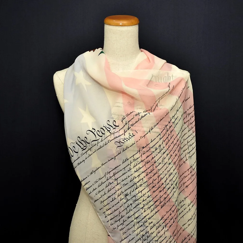 US Constitution and Bill of Rights Chiffon scarf, We the People, legislative executive judicial, ten amendments, US Flag,US Great Seal