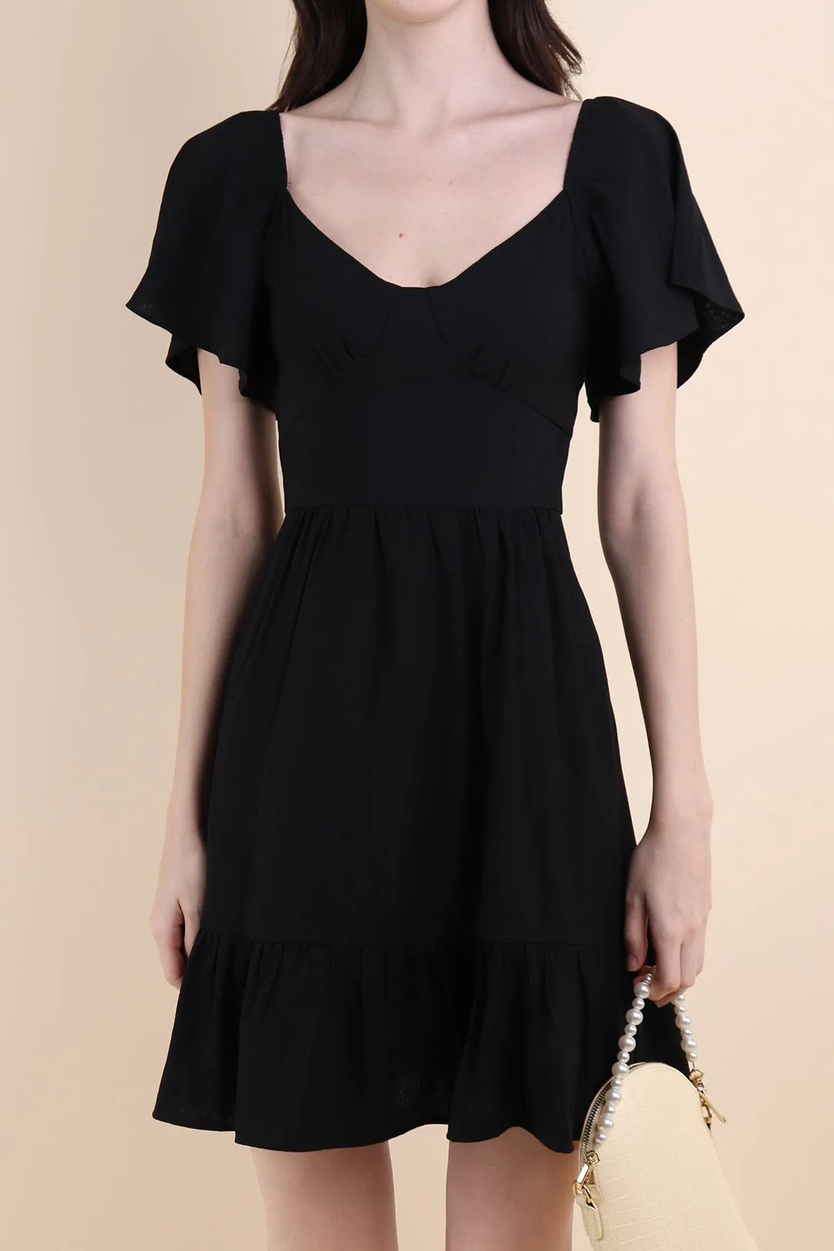 VENETIA ROMPER DRESS IN BLACK