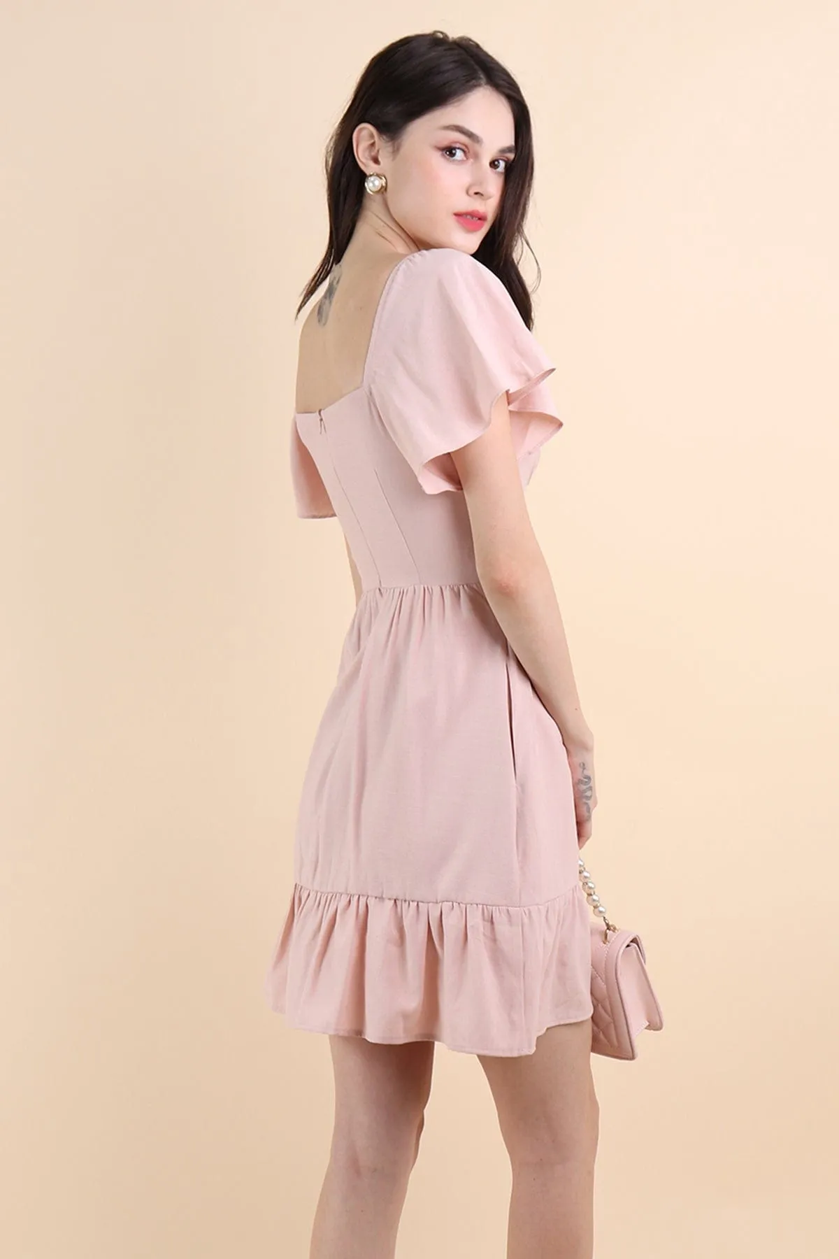 VENETIA ROMPER DRESS IN BLUSH