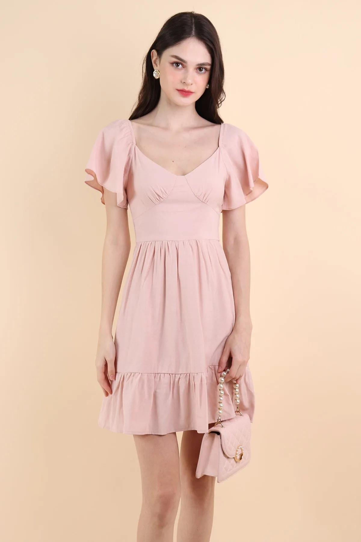 VENETIA ROMPER DRESS IN BLUSH