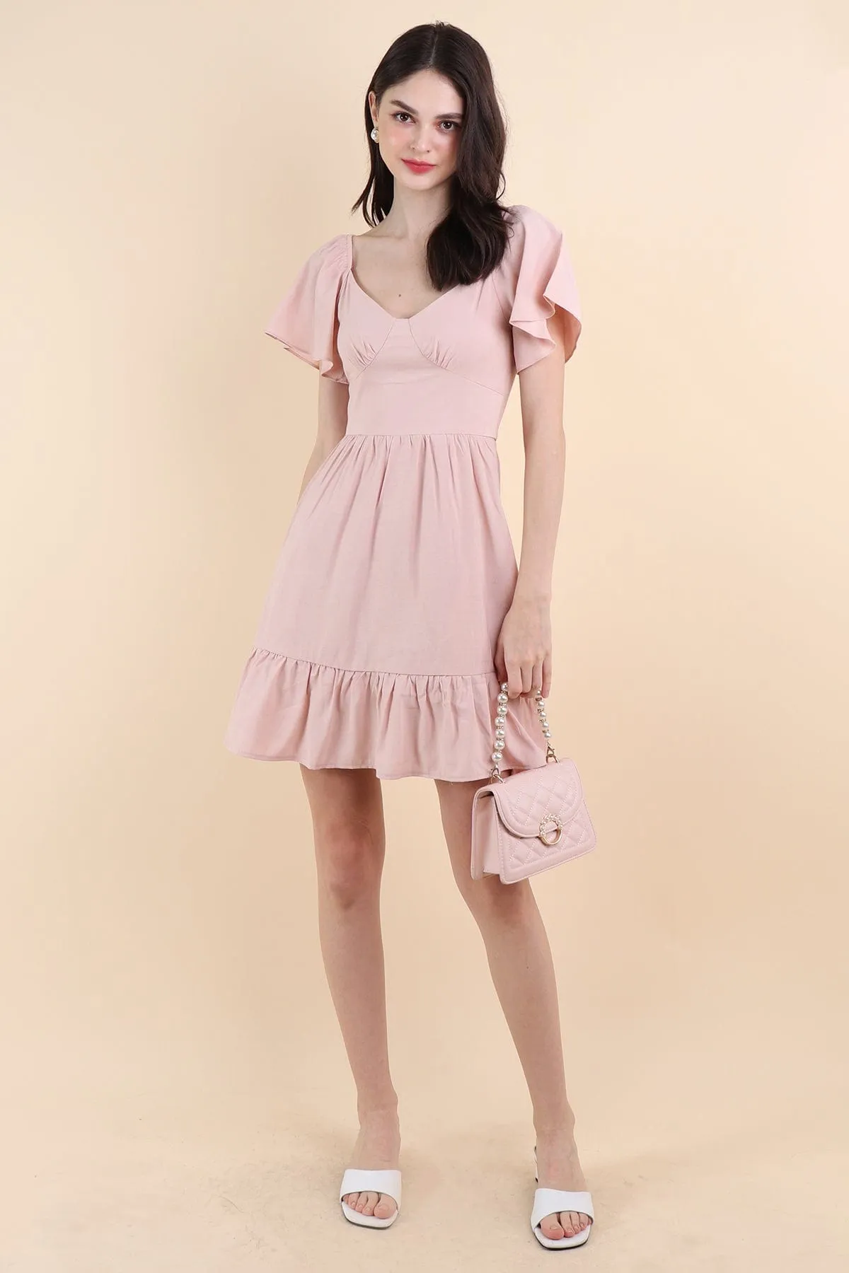 VENETIA ROMPER DRESS IN BLUSH