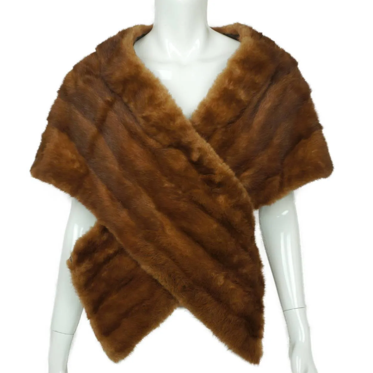 Vintage 1950s Brown Mink Fur Stole Shrug Cummings Montreal 50s Glam