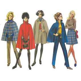 Vintage 1960s Pattern – The Cloak & Charm Cape in Two Lengths, Skirt & Pants - Multi-sizes