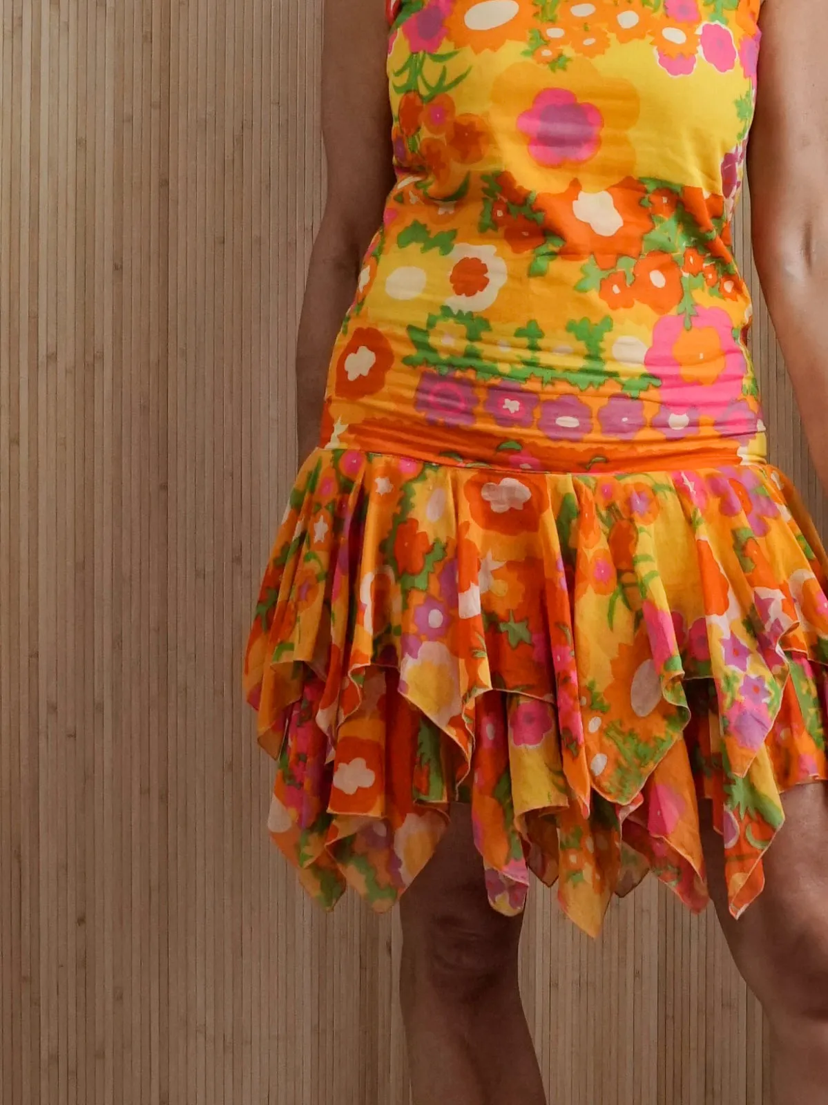 Vintage 60's Day Glo Floral Dress