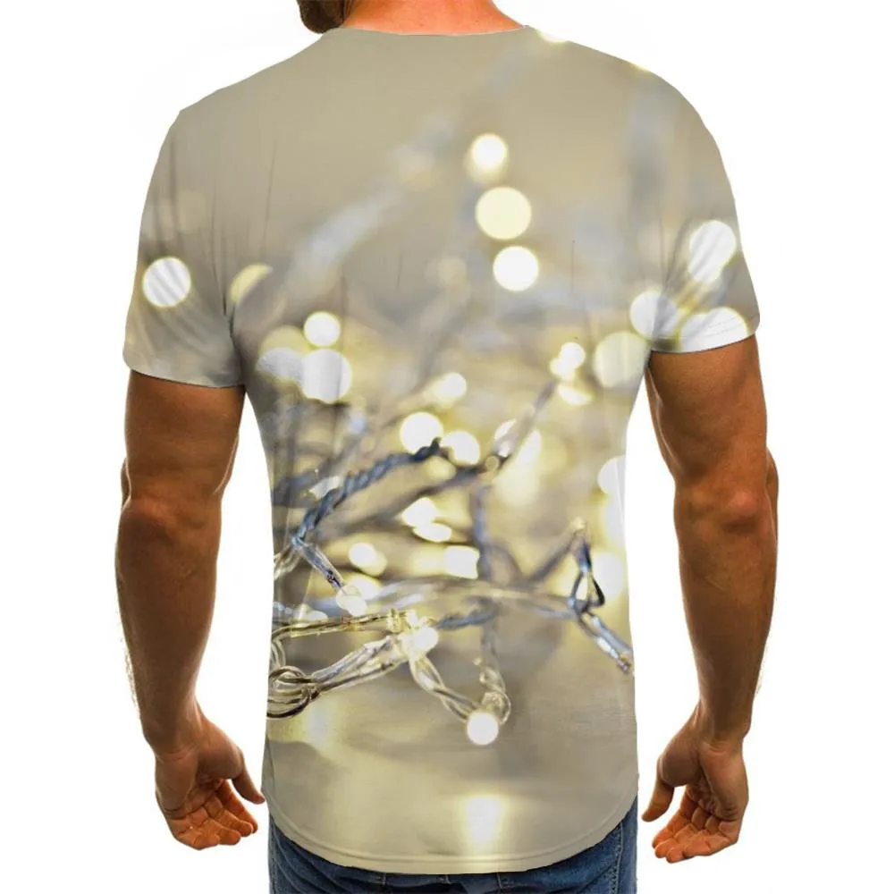 white light shirt Casual shirt 3D festival men Christmas Cool art costume