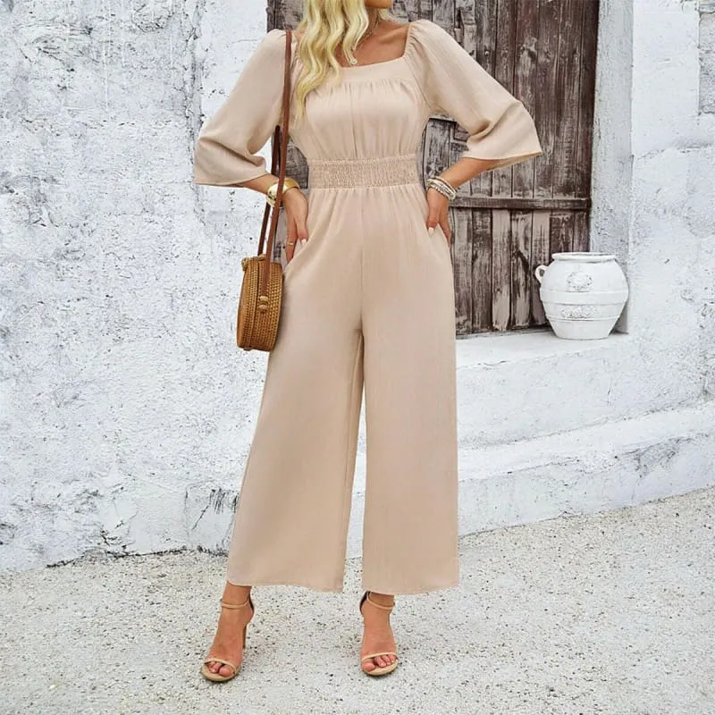 Wide Leg Jumpsuit for Summer Casual Short Sleeve Vibes