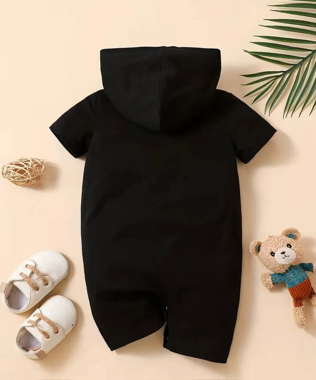 Wild Child Short Sleeve Hooded Romper