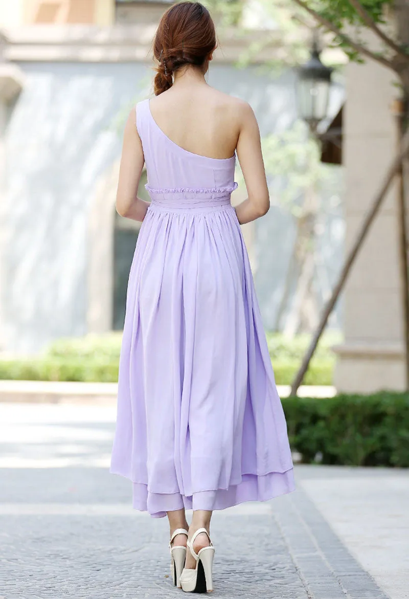 Woman bridesmaid dress maxi dress tulle dress in purple (1031)