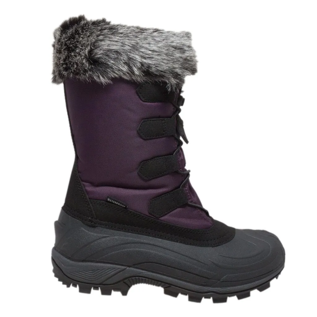 Women's Nylon Winter Purple Leather Boots