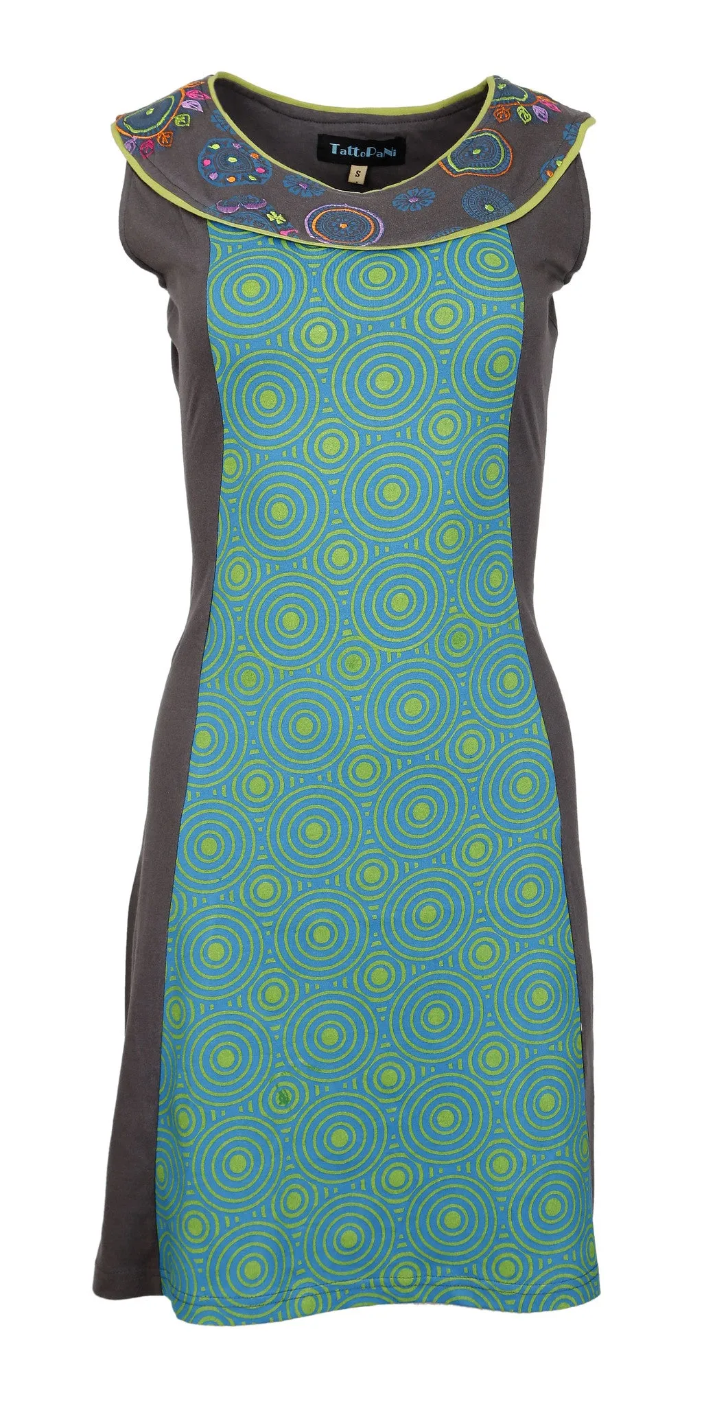 womens-sleeveless-dress-with-neckline-embroidery-and-cicular-pattern