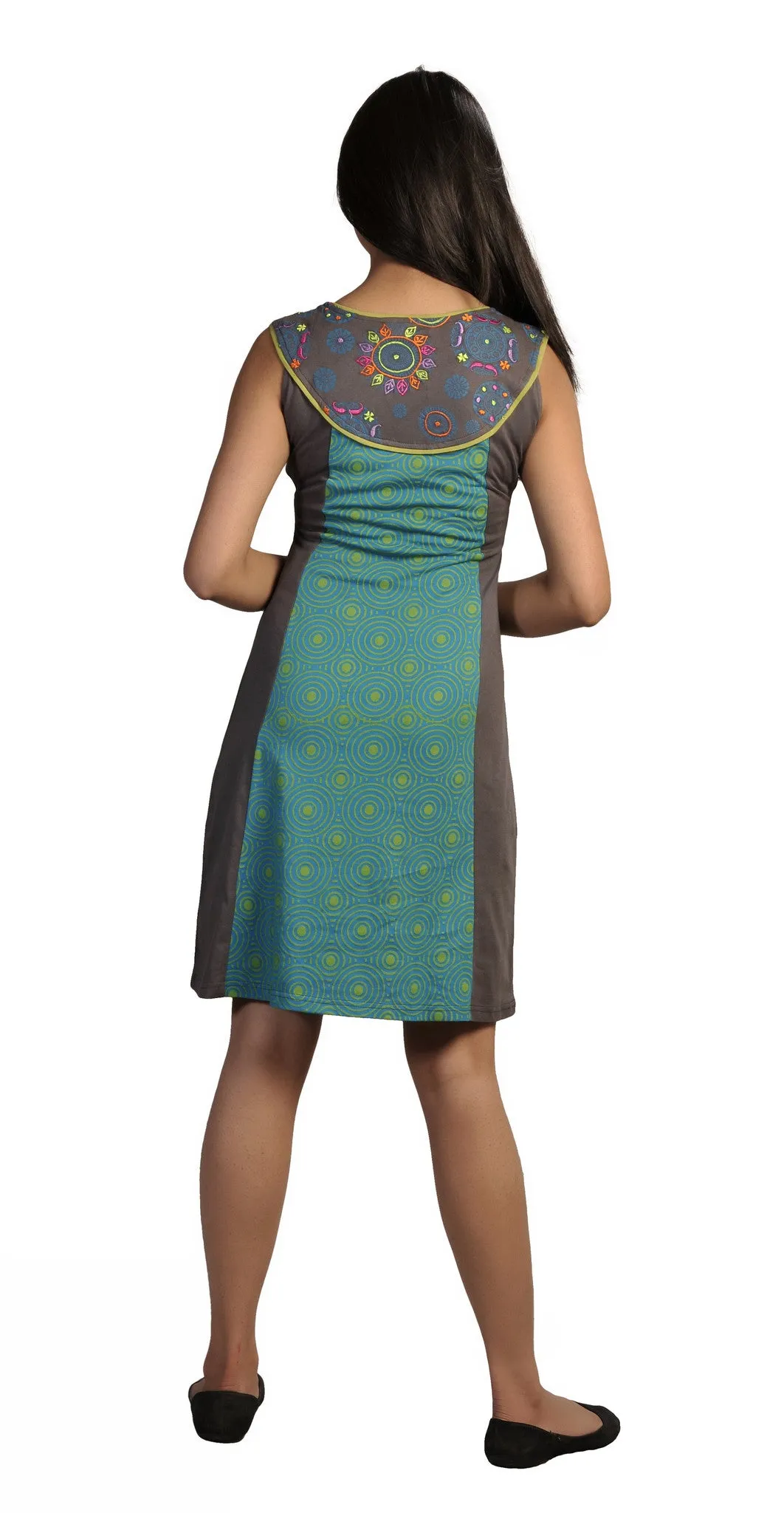 womens-sleeveless-dress-with-neckline-embroidery-and-cicular-pattern