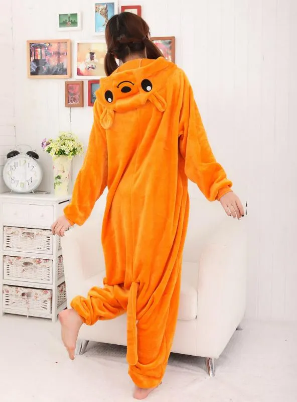 YELLOW PAJAMA CARTOON ANIMAL CONJOINED PAJAMA KANGAROO