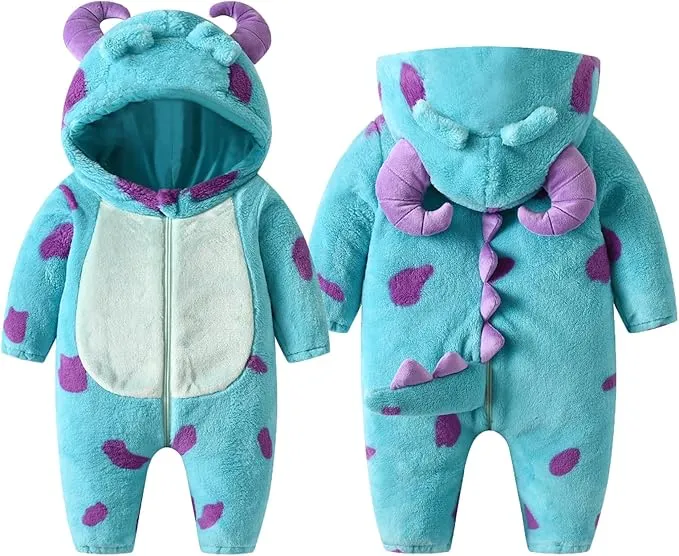 ZZLBUF Cute Monster Costume for Toddler Baby Girl Boy Halloween Costume Fuzzy Warm Fall Winter Clothes Halloween Gifts